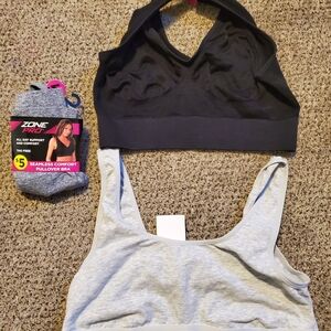 Zone Pro & Auden Black and Gray Seamless Sports Bras